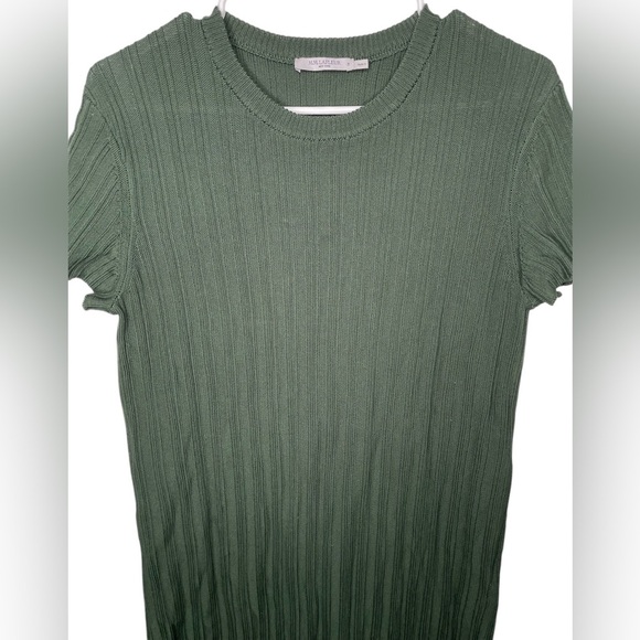 MM Lafleur The Hayden Dress in Evergreen Size Medium Micro Knit Ribbed Cotton - Picture 7 of 8